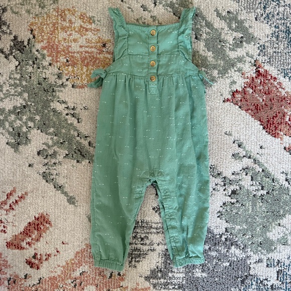 Cat & Jack Boho Muslim Romper One-Piece 12 Months Baby Girl Green Jumpsuit - Picture 9 of 16
